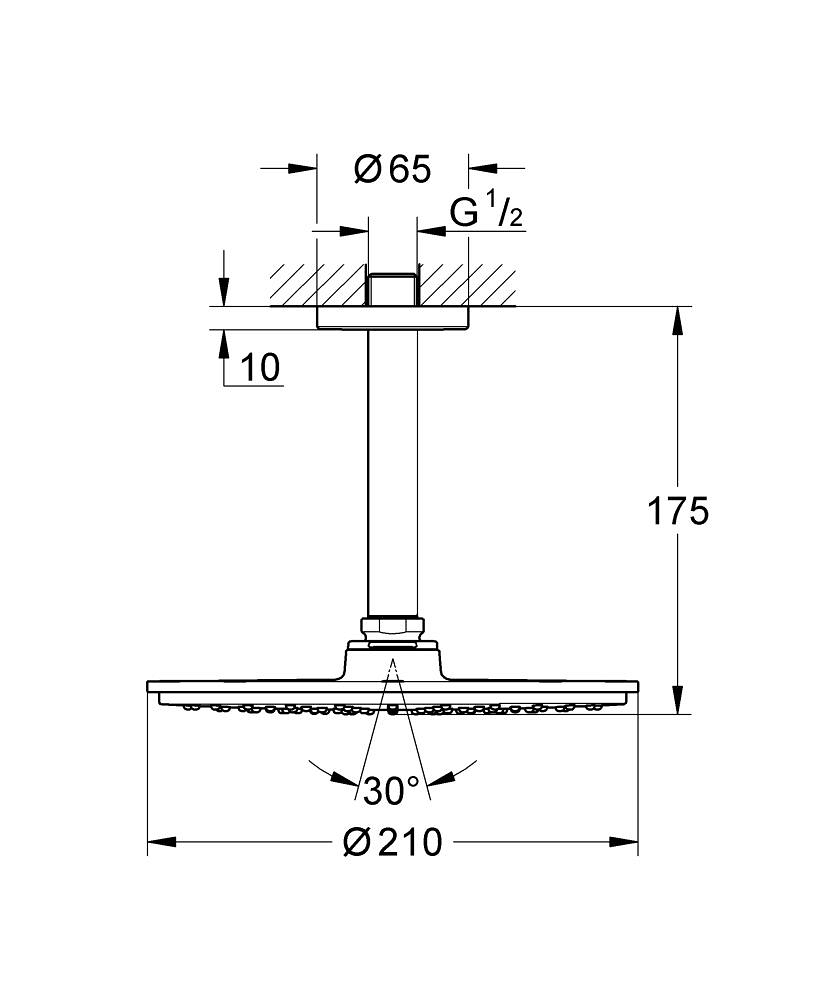 ЧертежGrohe Rainshower Veris 300 (26068000)