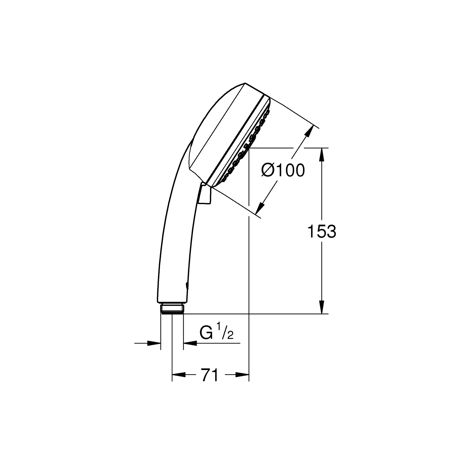 Vitalio Comfort - Handshower 100mm 9,5l with 3 Spray Types - Chrome 2