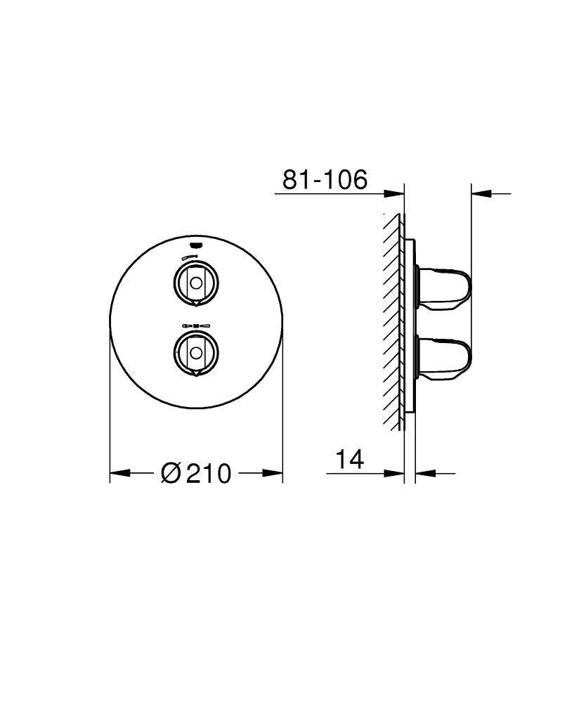 ЧертежGrohe Grohtherm 2000 NEW (19352001)