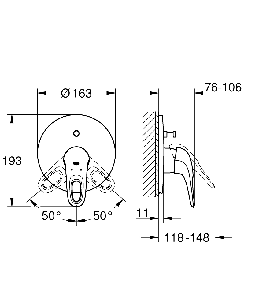 ЧертежGrohe Eurostyle (33590003)