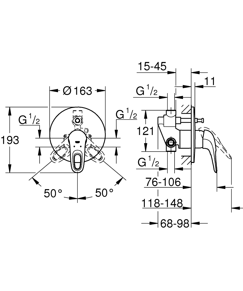 ЧертежGrohe Eurostyle (33590003)