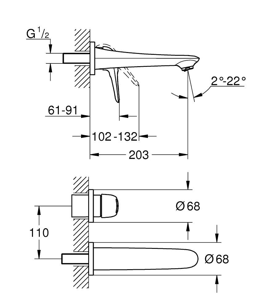 ЧертежGrohe Eurostyle (32468001)