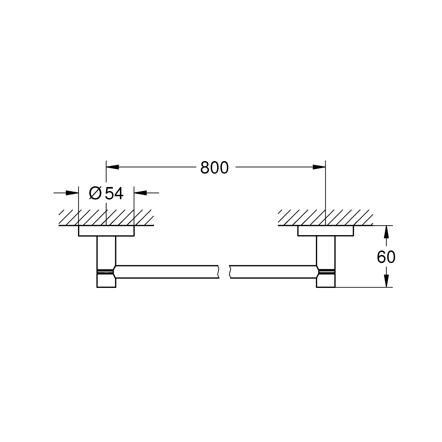 Start - Handdoekhouder 800mm - Supersteel 2