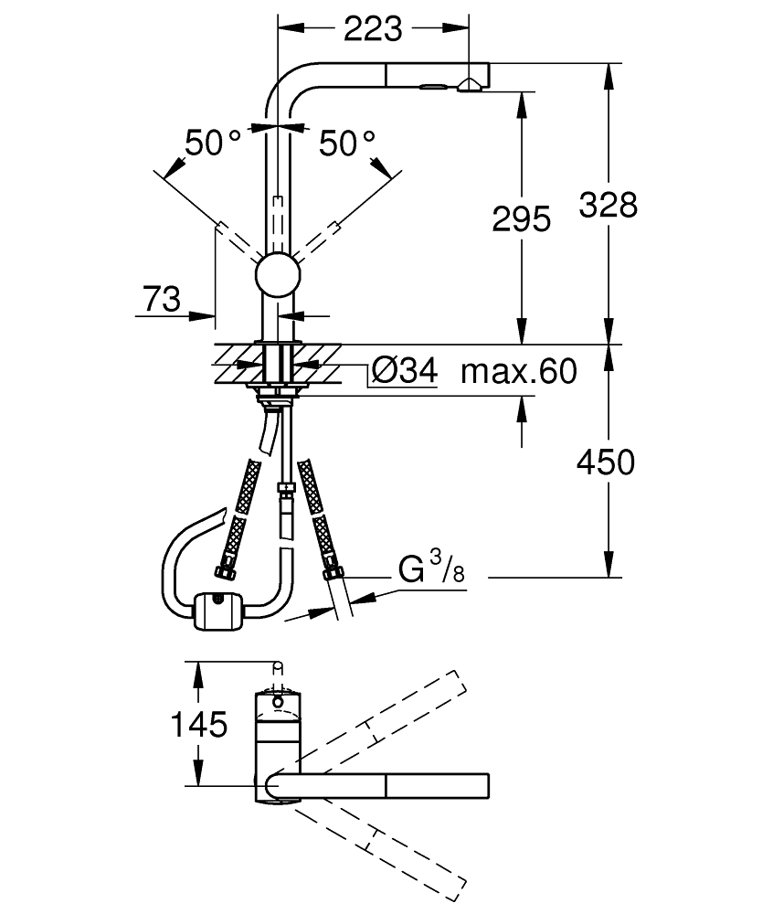 ЧертежGrohe K7 (32176000)