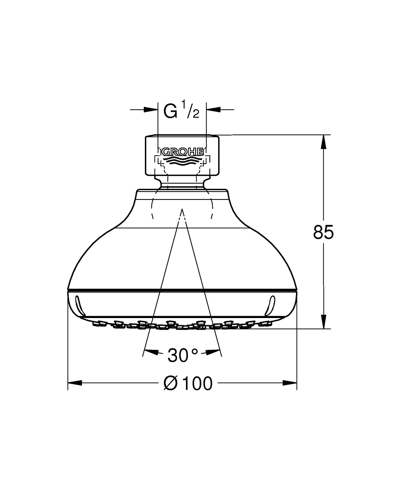 ЧертежGrohe New Tempesta Cosmopolitan 100 (26090000)