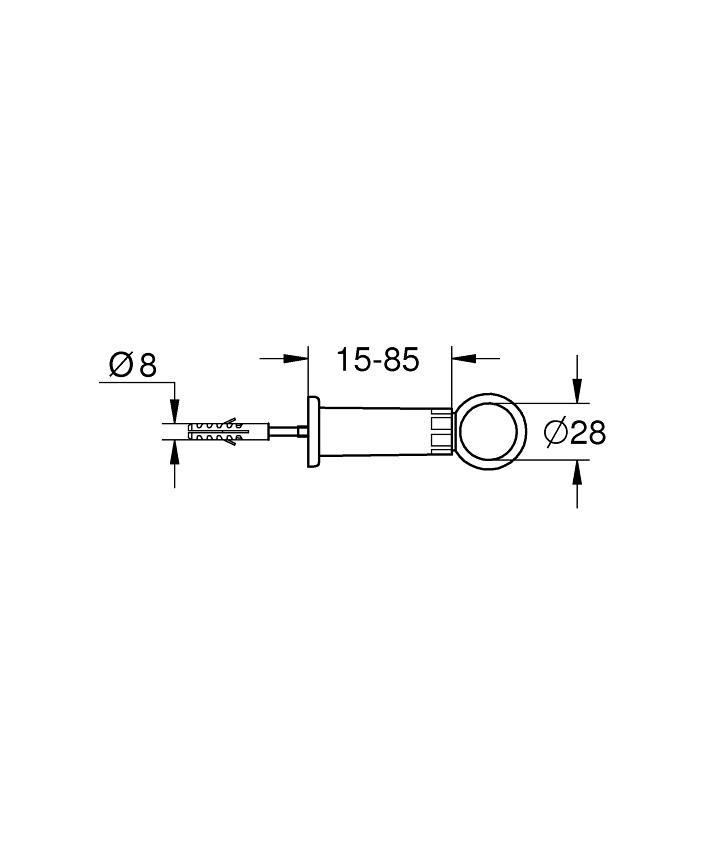 No Collection - GROHE Sabitleme parçası ölçü ve teknik çizim