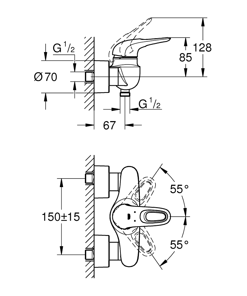 ЧертежGrohe Eurostyle (33590003)