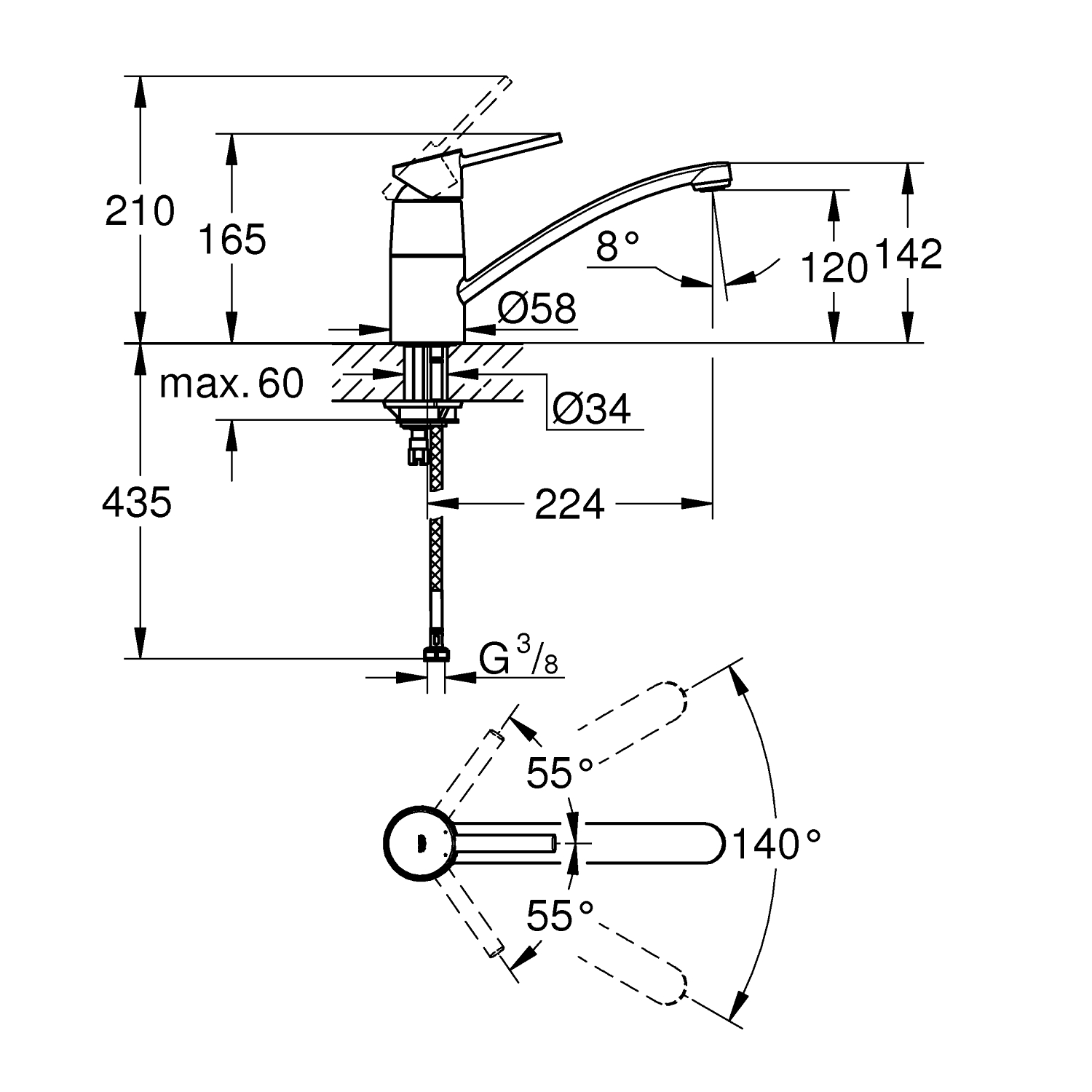 Swift - Kitchen Tap Low Spout - Chrome 2