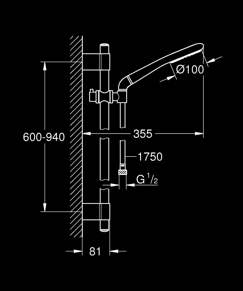 ЧертежGrohe Power&Soul (27749000)