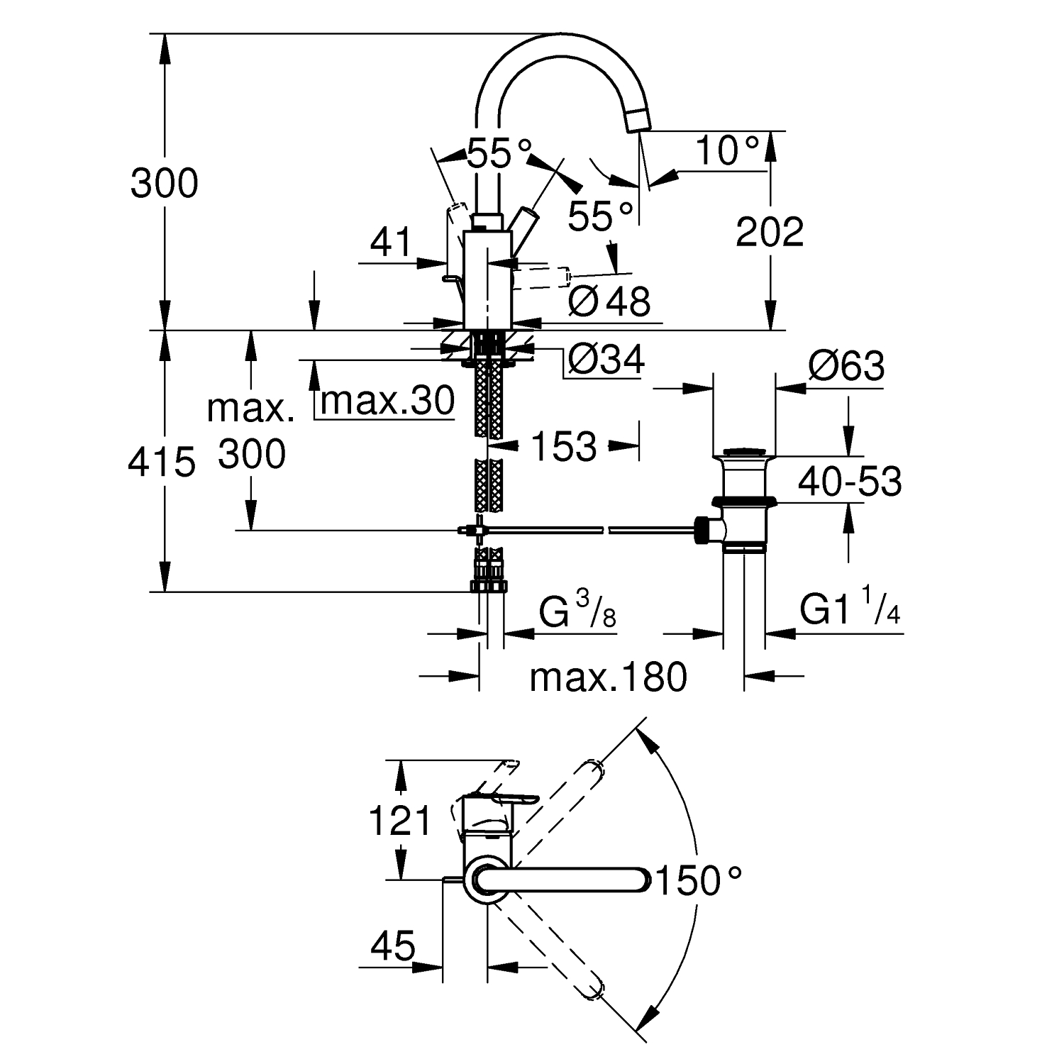 Feel Ettgrepsbatteri til servant 1/2"<br />str. L 3