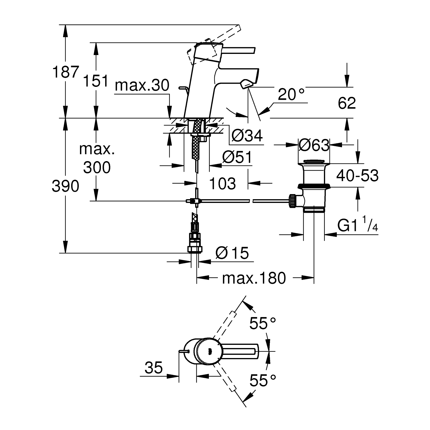 Feel Basin mixer 1/2"<br />S-Size 2