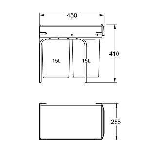 GROHE Blue Hulladékszortírozó rendszer 30 cm - 15 l / 15 l