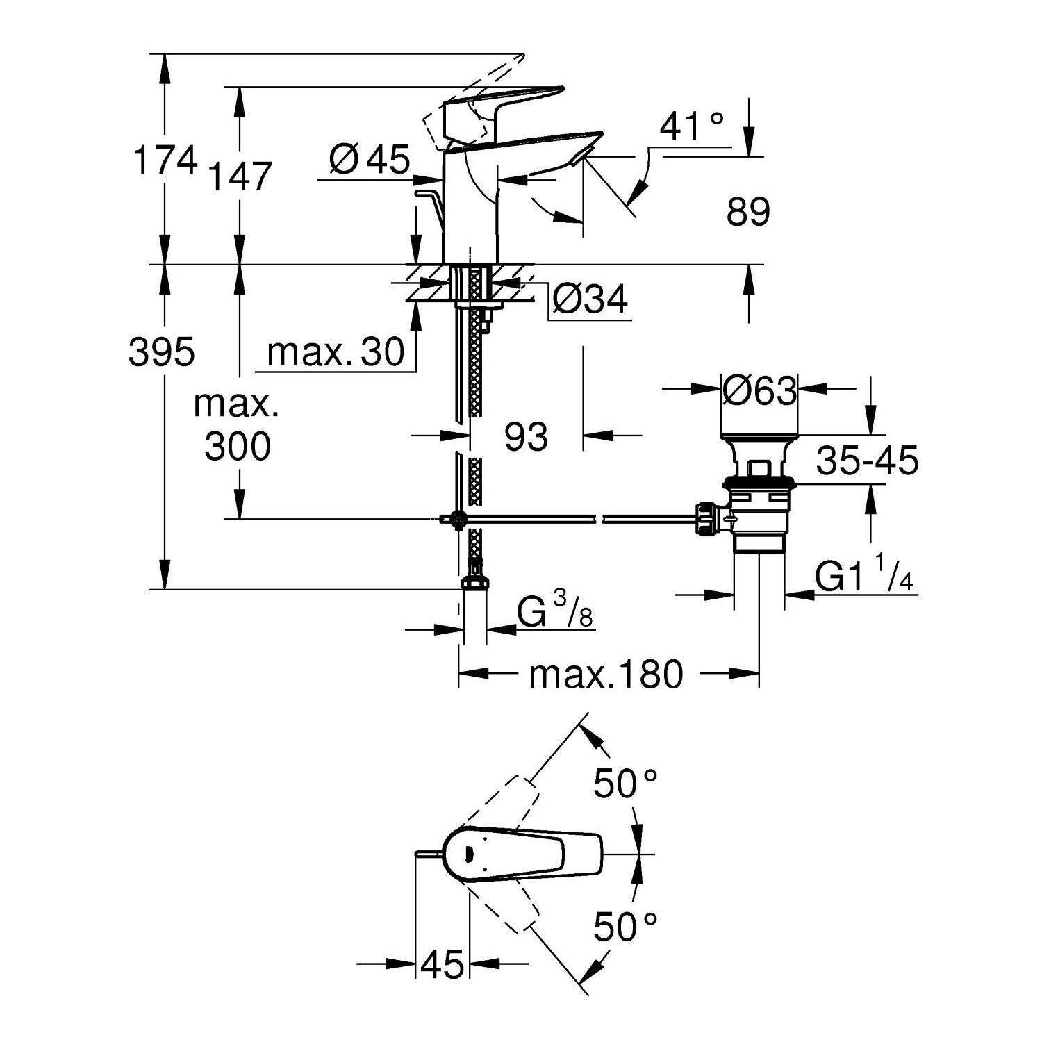 Start Edge Miscelatore monocomando<br />per lavabo<br />Taglia S 5