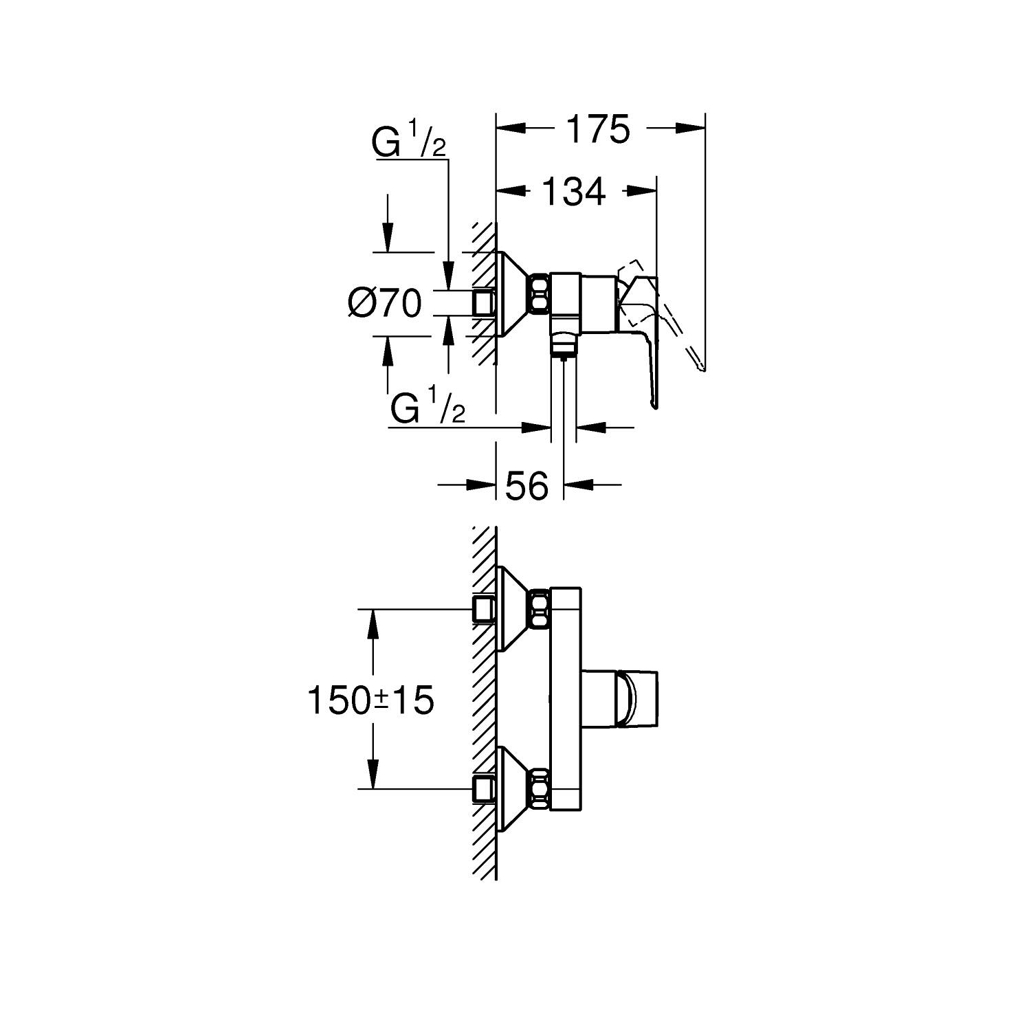 Start Loop Single-lever shower mixer 1/2" 5