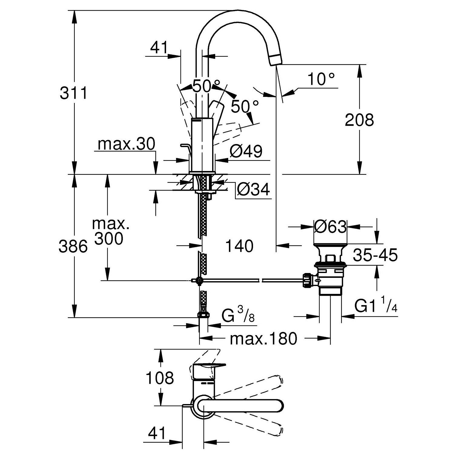 Start Edge Ettgrepsbatteri til servant 1/2"<br />str. L 5