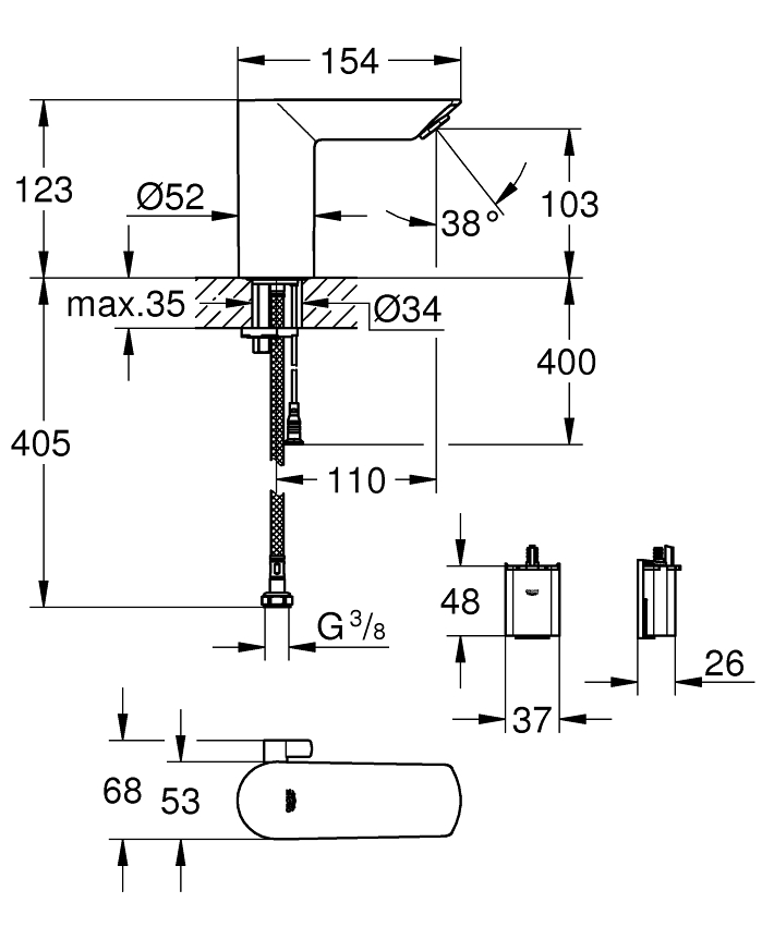 Infrarot-Elektronik für Waschtisch 1/2