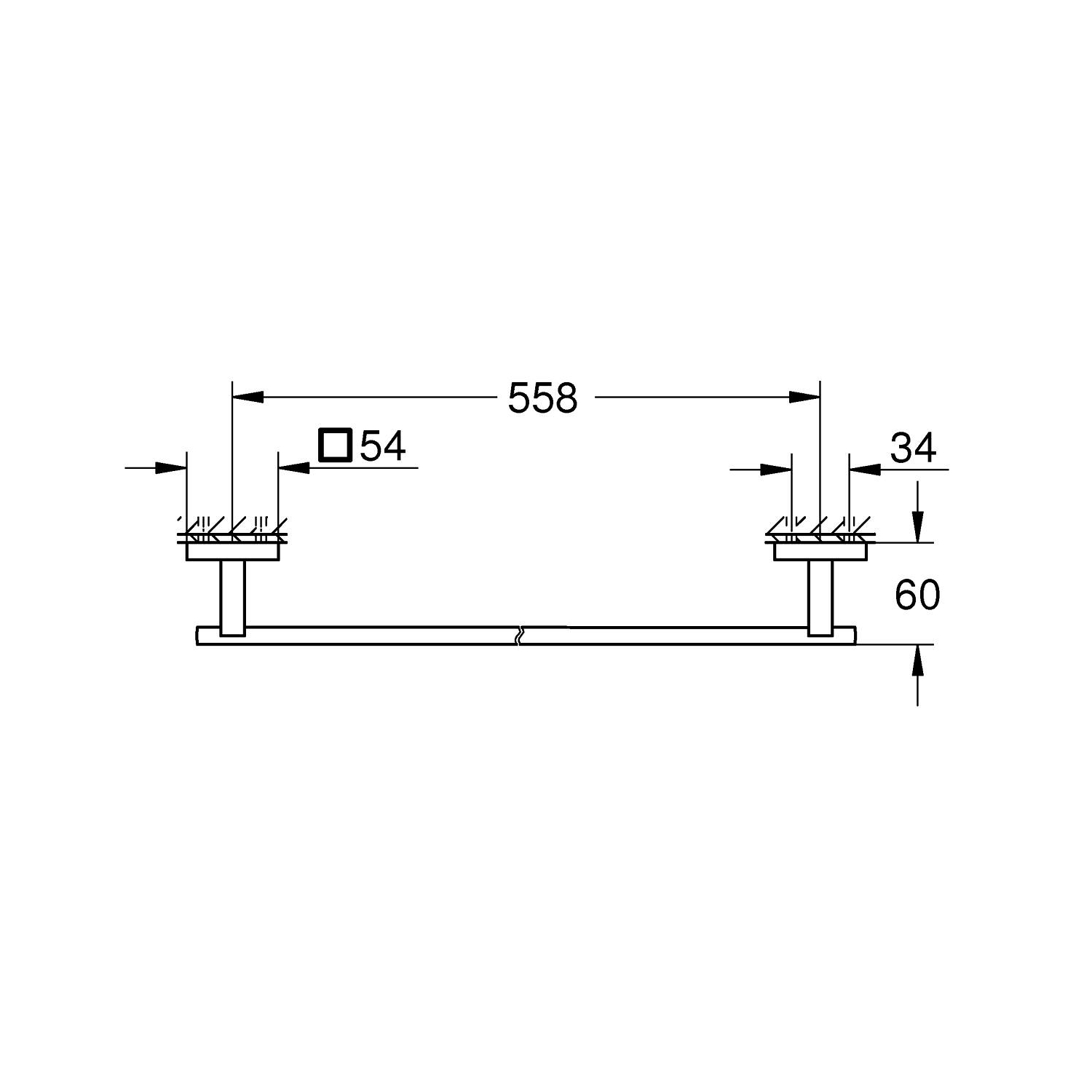 Start Cube - Towel Rail 600mm - Supersteel 3