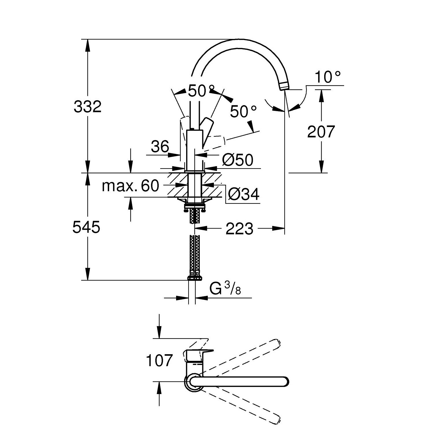 Start Edge - Kitchen Tap C-Spout - Chrome 3