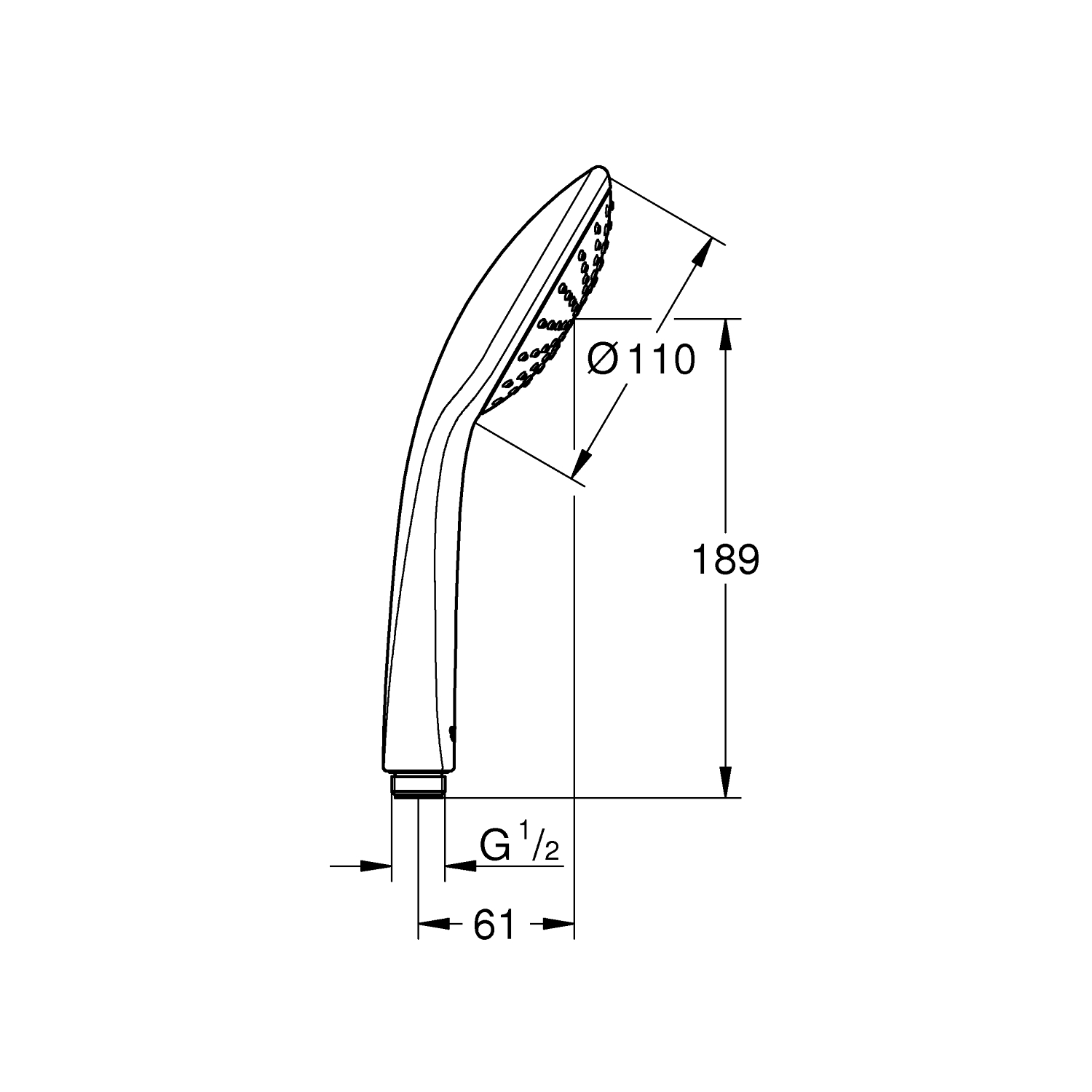 Vitalio Joy - Słuchawka prysznicowa, 110mm; 9,5l; z 1 rodzajem strumienia, chrom 2