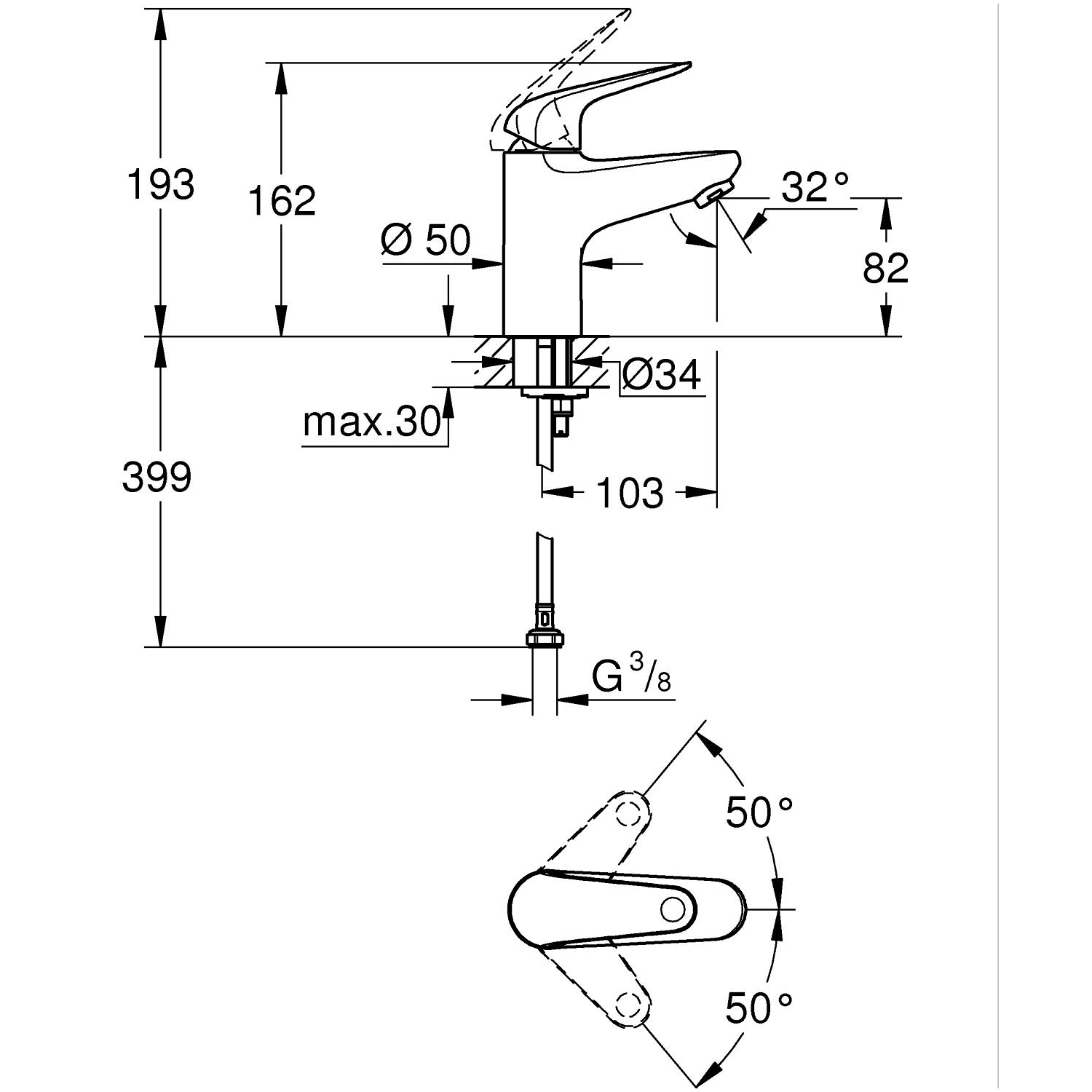Swift Basin mixer 1/2"<br />S-Size 4