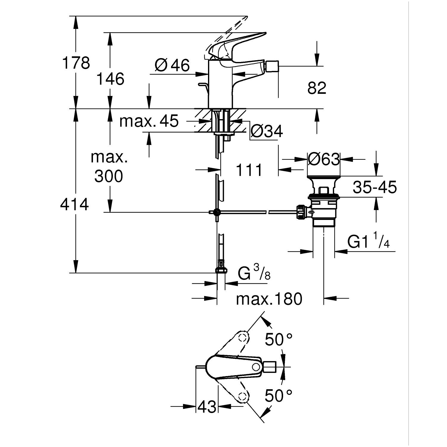 Swift Mitigeur monocommande bidet 4