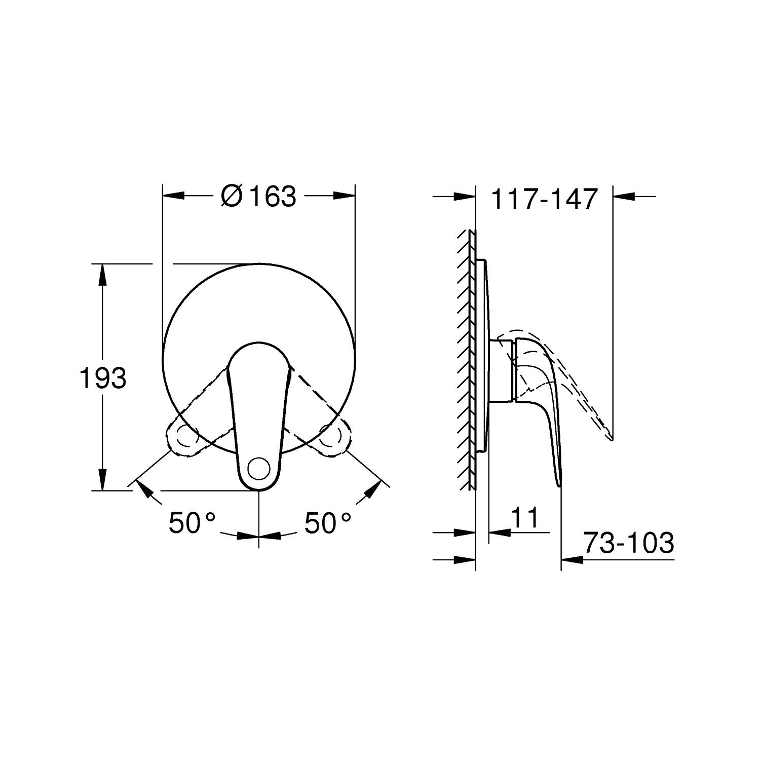 Swift Single-lever shower mixer 1/2" 5