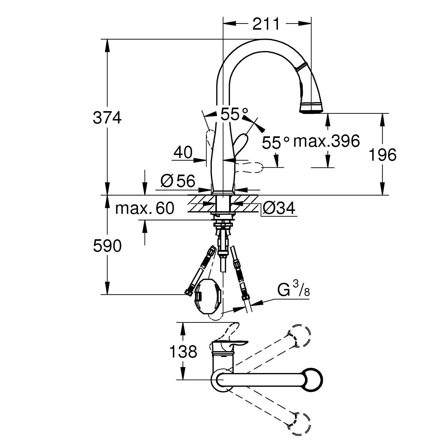 Parkfield Single-lever sink mixer 1/2" 2