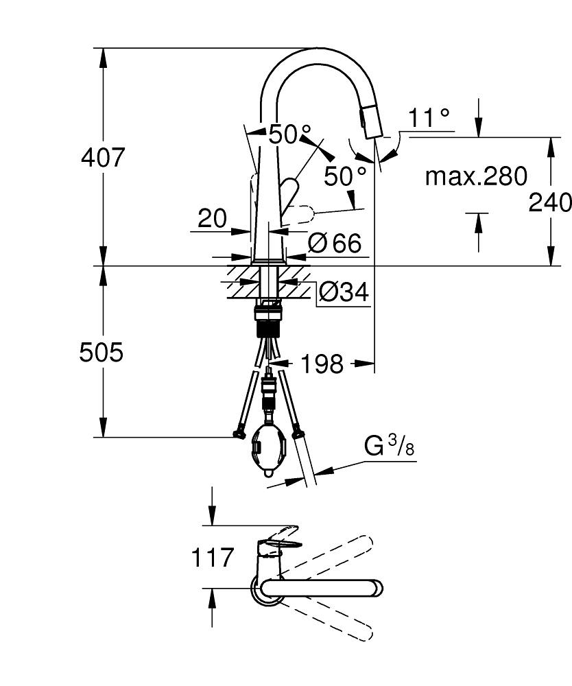 Grohe Flair Einhand-Spültischbatterie – C-Auslauf Chrom, Für Einlochmontage