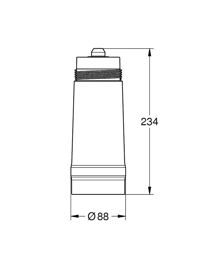 GROHE Blue Filter S-Size ölçü ve teknik çizim