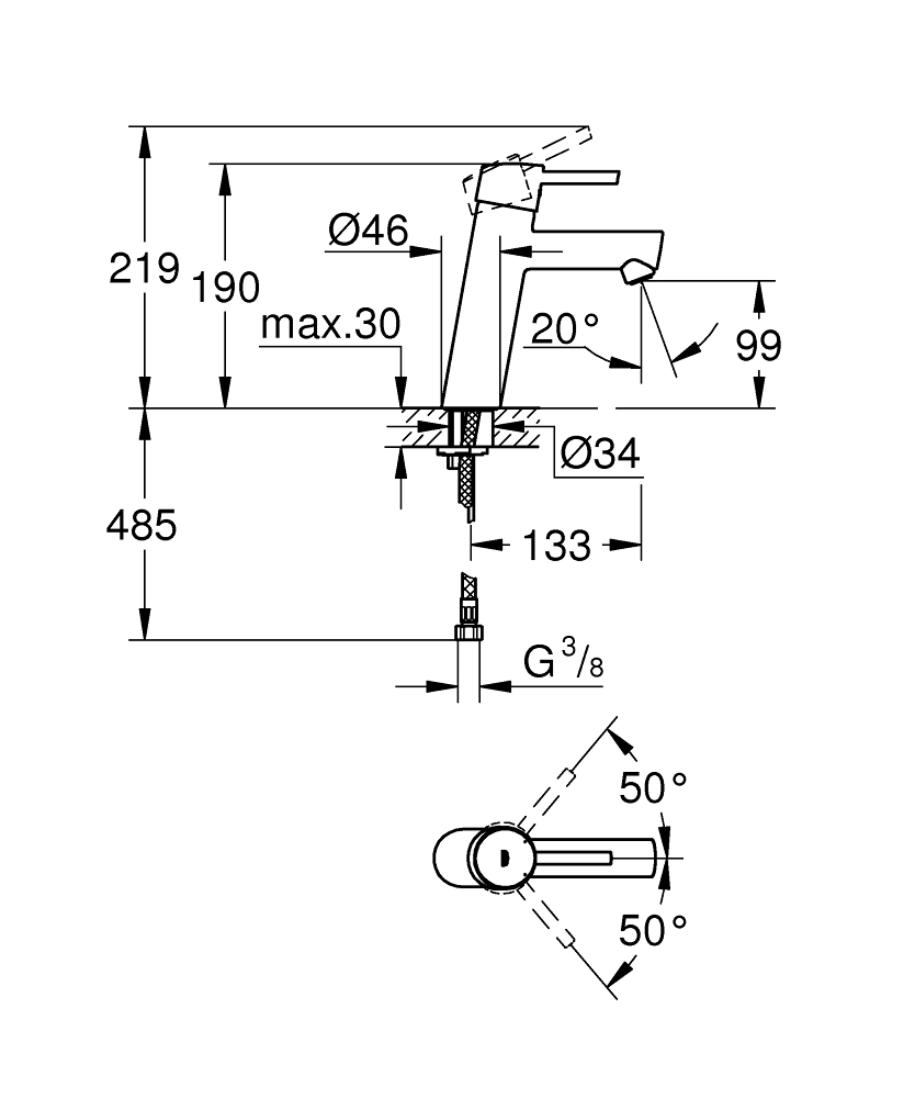 ЧертежGrohe Concetto (3224010E)