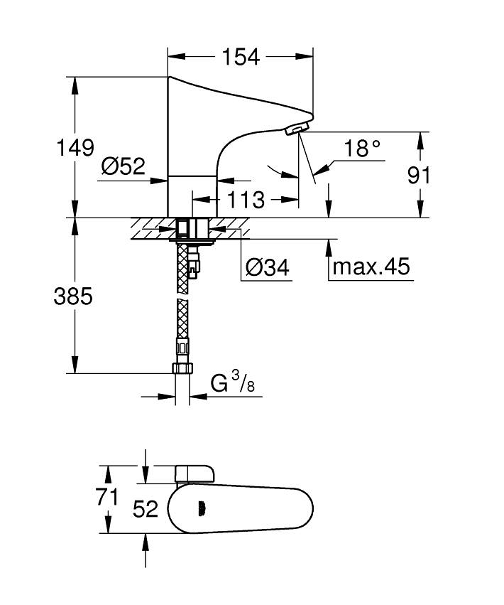 Infrarot-Elektronik für Waschtisch 1/2