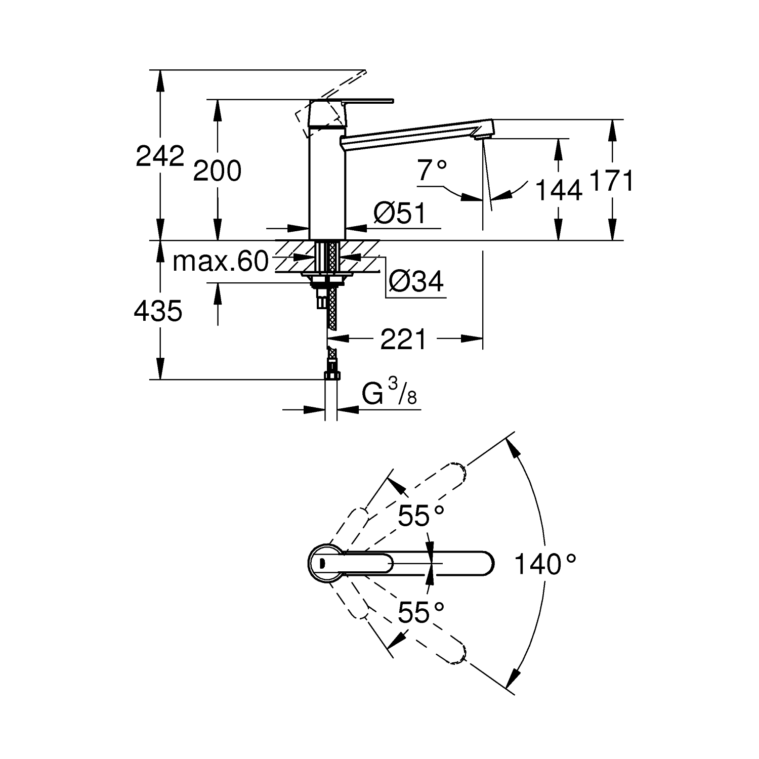 Get - Kitchen Tap Medium Spout - Supersteel 2