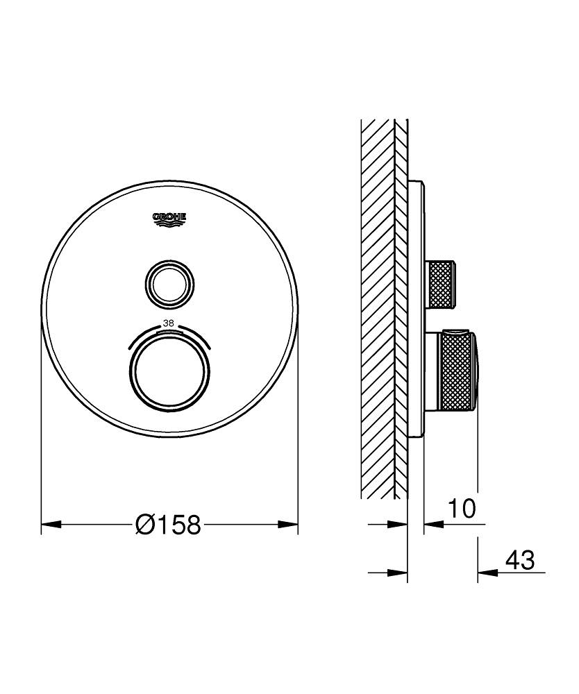 ЧертежHansgrohe Ecostat E (15705000)