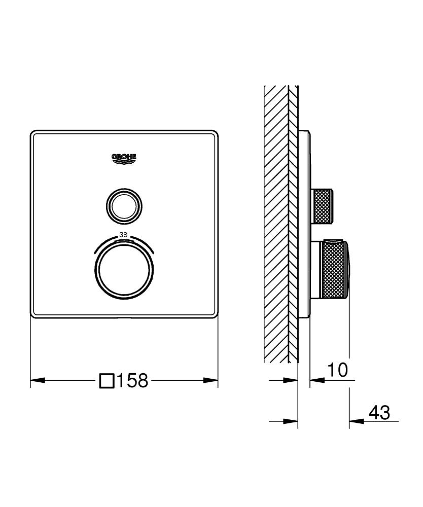 ЧертежHansgrohe Ecostat E (15705000)