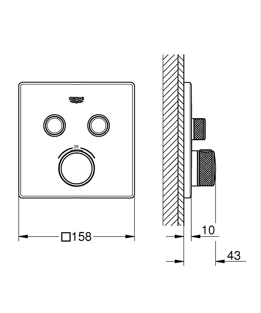 ЧертежHansgrohe Ecostat E (15705000)
