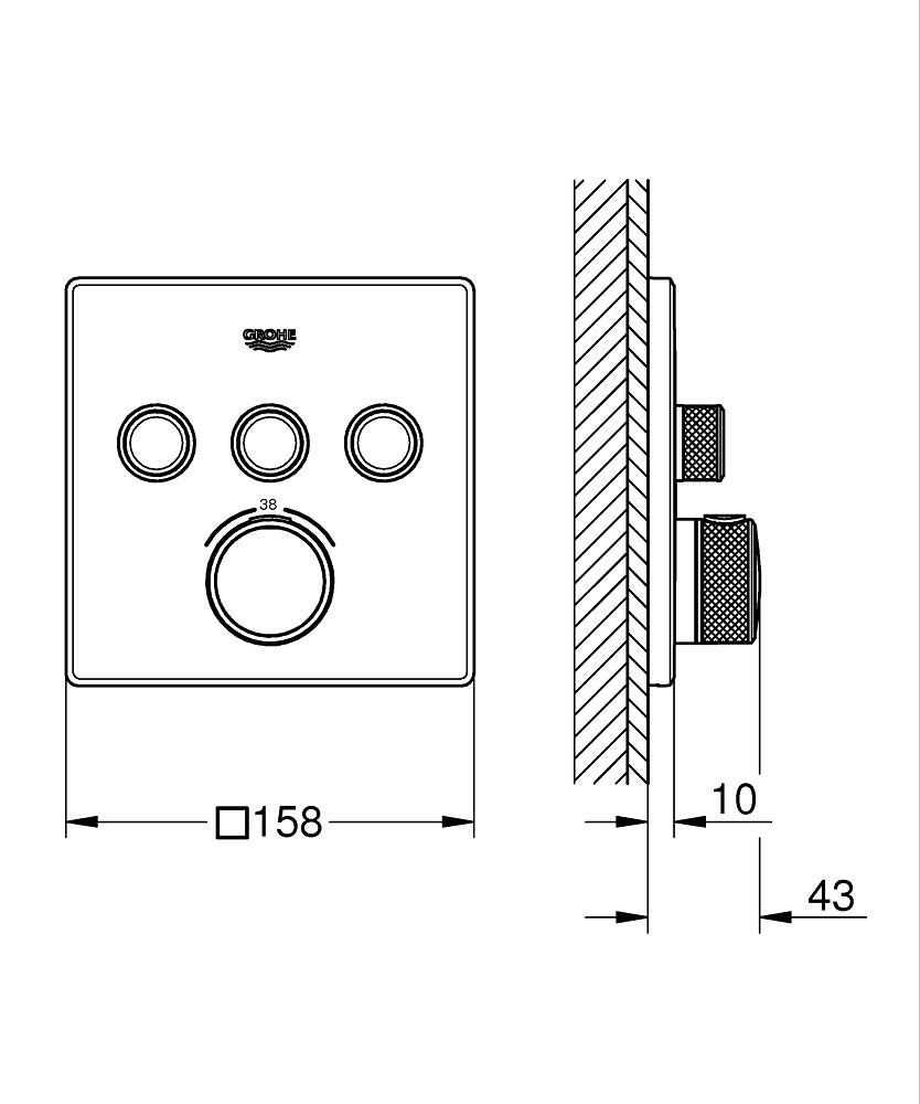 ЧертежHansgrohe Ecostat E (15705000)