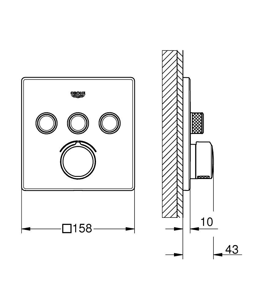 ЧертежHansgrohe Ecostat E (15705000)
