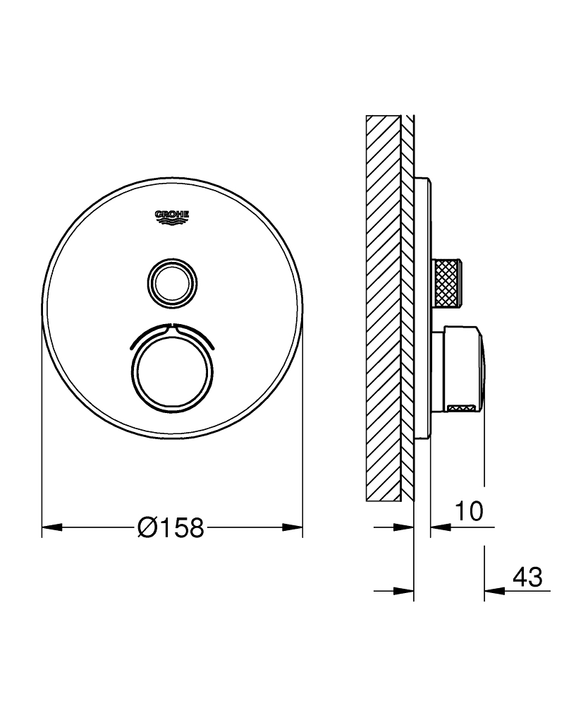 ЧертежHansgrohe Ecostat E (15705000)
