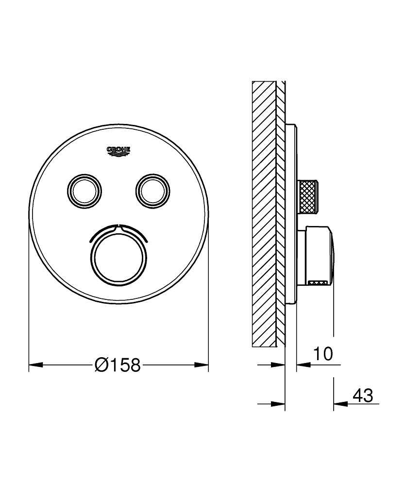 ЧертежHansgrohe Ecostat E (15705000)