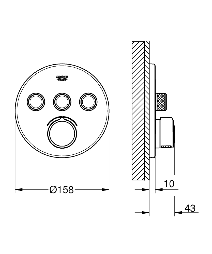 ЧертежHansgrohe Ecostat E (15705000)