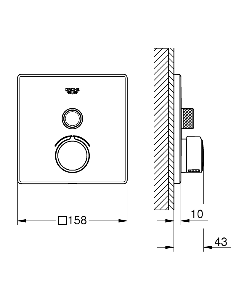 ЧертежHansgrohe Ecostat E (15705000)