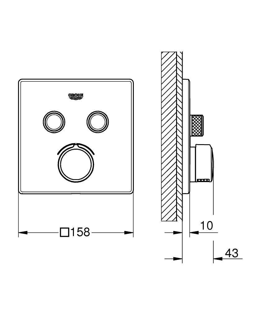 ЧертежHansgrohe Ecostat E (15705000)