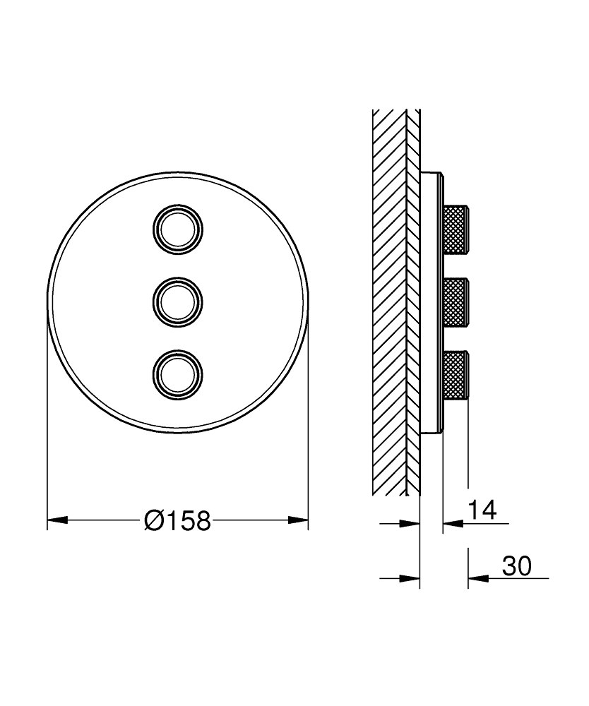 ЧертежHansgrohe Ecostat E (15705000)
