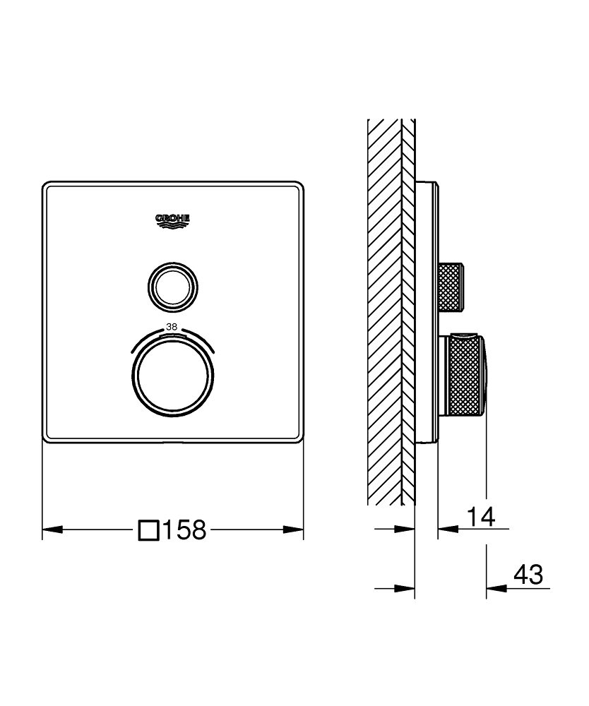 ЧертежHansgrohe Ecostat E (15705000)