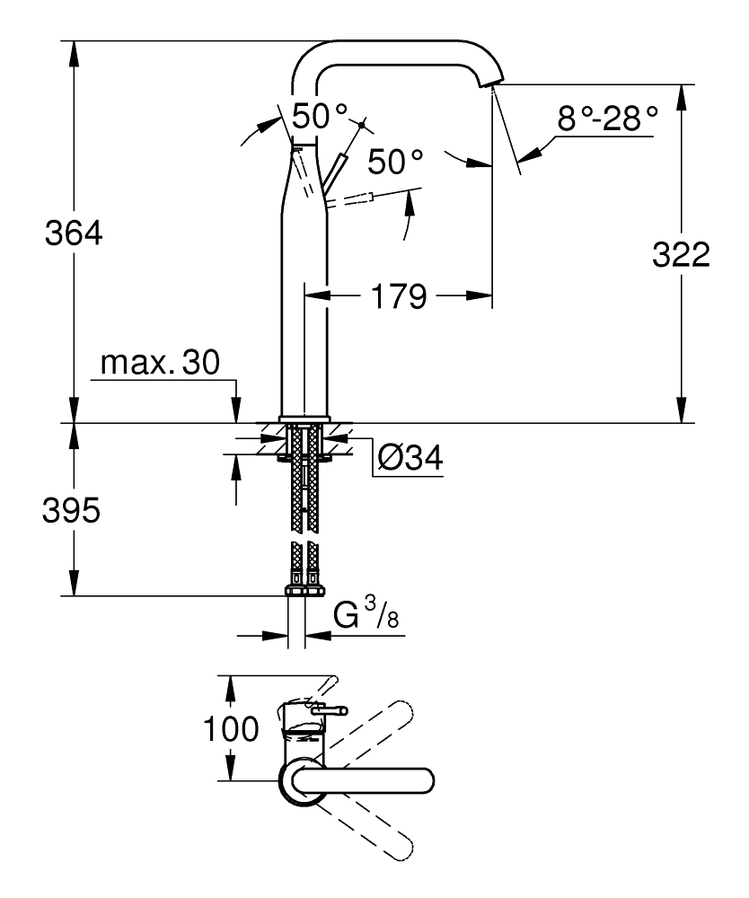 ЧертежGrohe Essence (32901000)