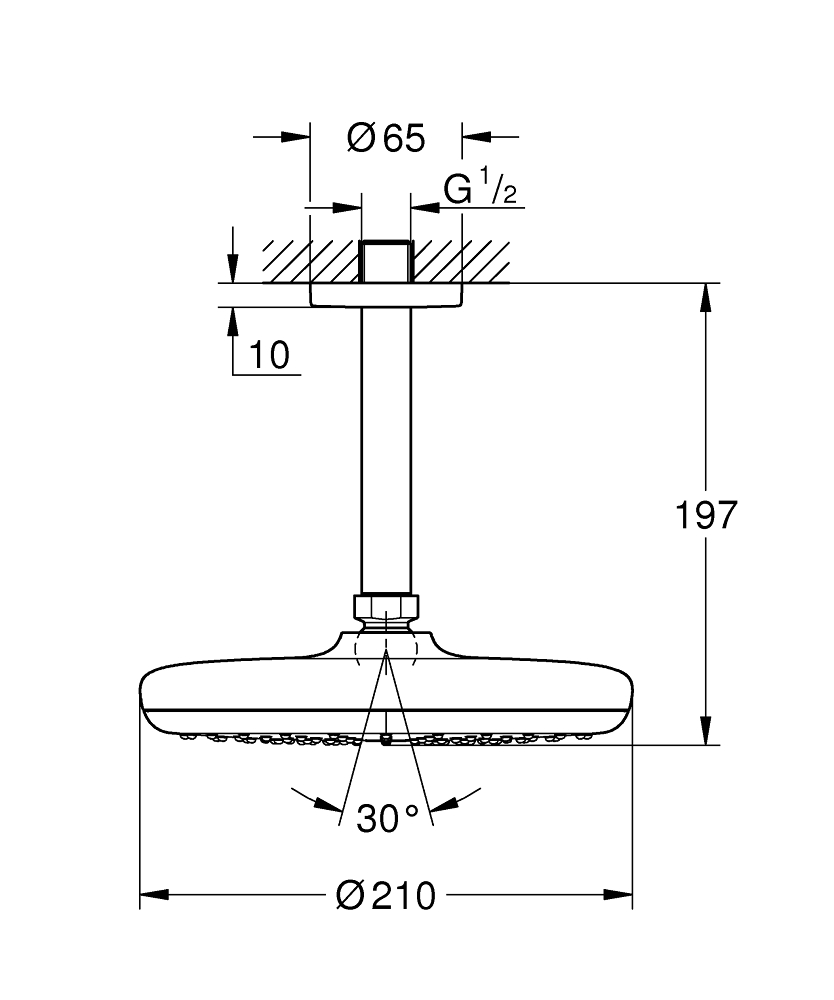 ЧертежGrohe New Tempesta Cosmopolitan 100 (26090000)
