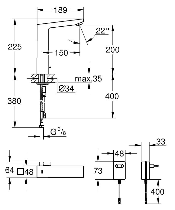 Infrarot-Elektronik für Waschtisch 1/2