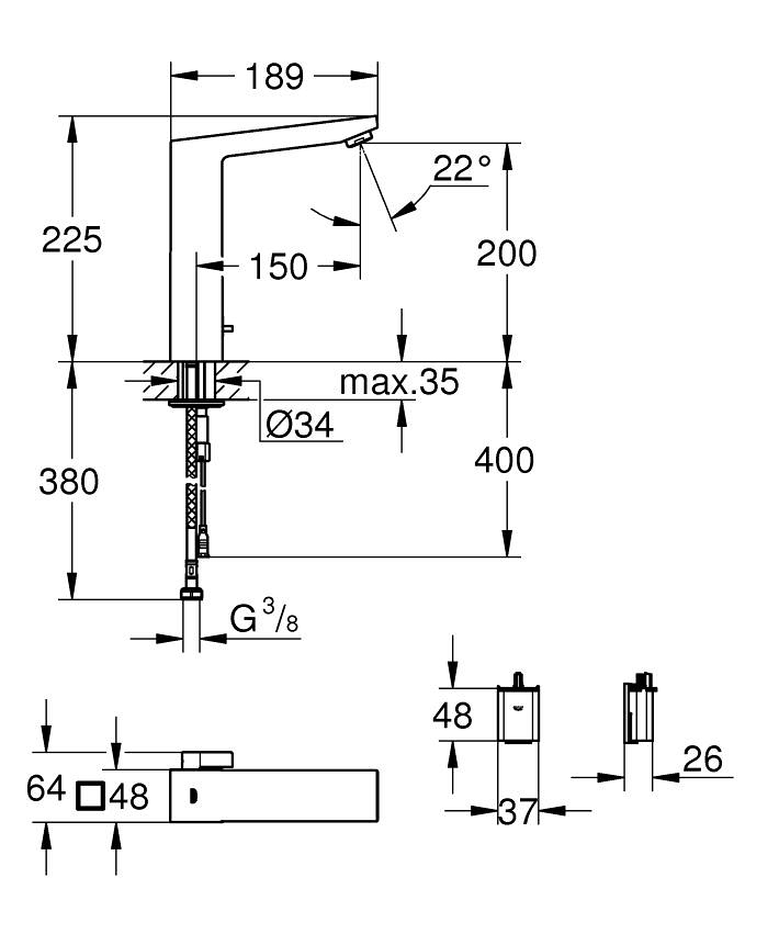 Infrarot-Elektronik für Waschtisch 1/2