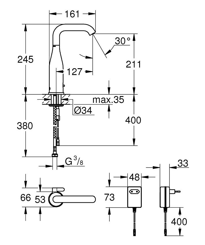 Infrarot-Elektronik für Waschtisch 1/2