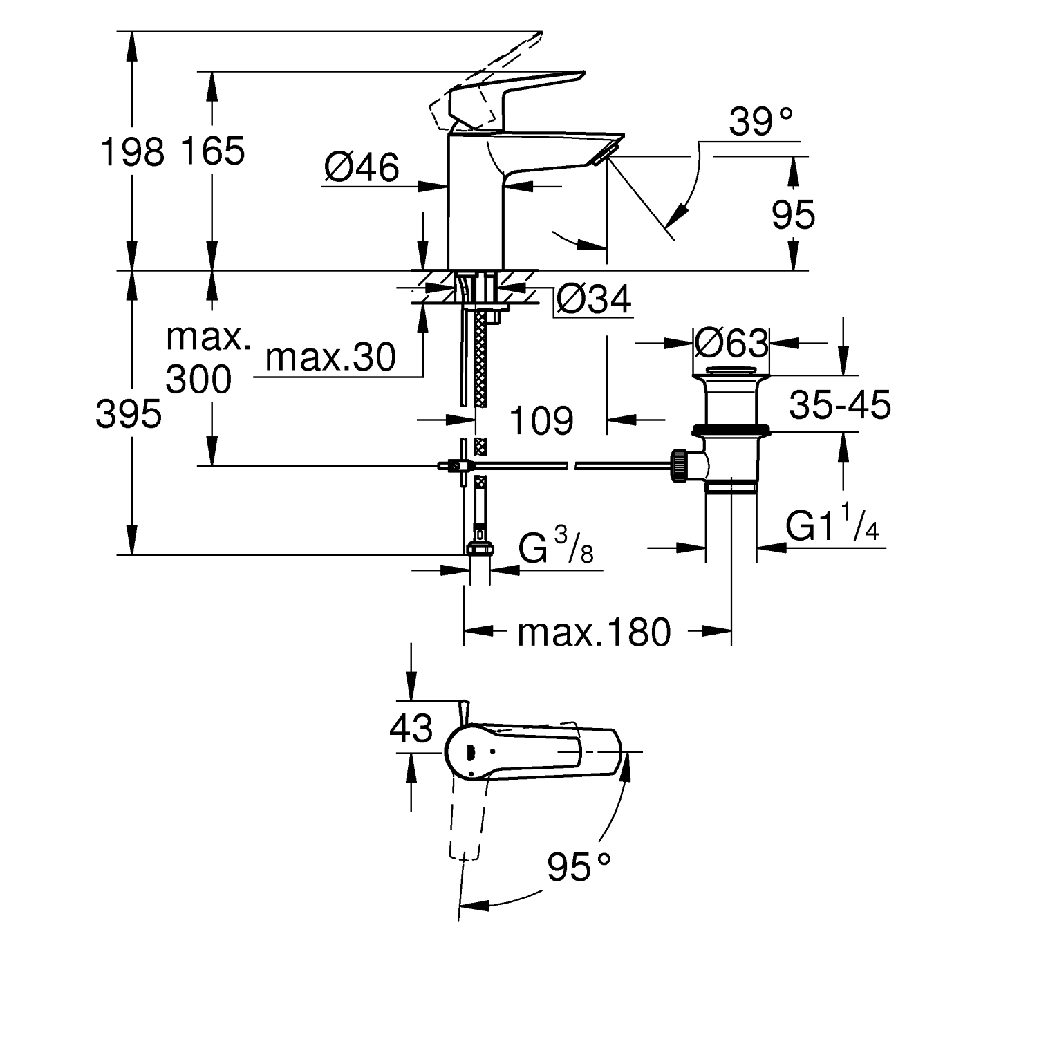 Start Einhand-Waschtischbatterie, 1/2"<br />S-Size 6